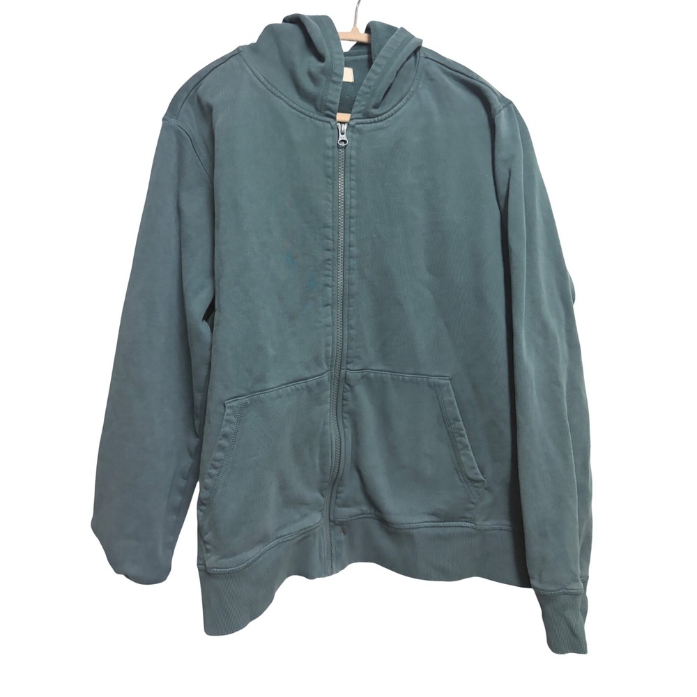 Pact Essential Zip Hoodie Earthy Green Full Zip Organic Cotton Fleece XXL